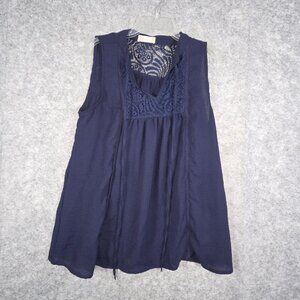 Altar'd State Women's Sleeveless Pullover Peasant Top Dark Blue Size S Boho